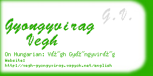 gyongyvirag vegh business card